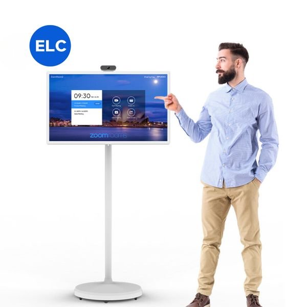 Meeting Room 32 Inch Portable Monitor Screen Smart Tv Android 13 Tablet Touch Screens on Wheels Movable Smart Tv Optional Camera