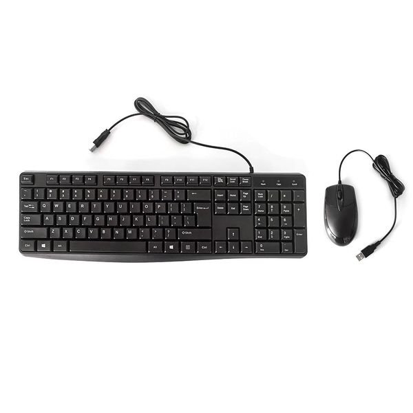 Cheapest Computer Business Wired Keyboard Mouse Combo Russian/French/Korean/Spanish/Portuguese Wired Keyboard and Mouse Set