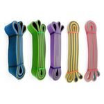 Fitness Double Color TPE 2080mm Resistance Bands Gym Strength Training Band Set Power Workout Bands