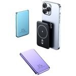 Hot Sale 15W Magnetic Wireless Aluminum Alloy Power Bank 5000 10000mah 22.5W Super Fast Charge Ultra-thin Portable Power Banks