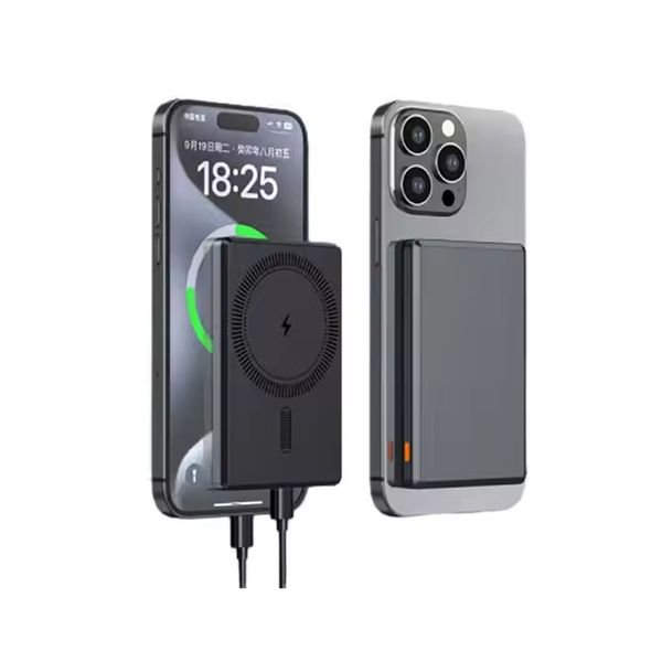 2024 Power Bank 5000mah Power Banks Wireless 15w Wireless Charger With Logo E-commence Portable Magnetic Wireless Power Bank