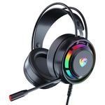 New PSH-300 Wired RGB Stereo Headphones Esports Gaming Headset with Noise-Cancelling Chicken Eating Features Made Durable Metal
