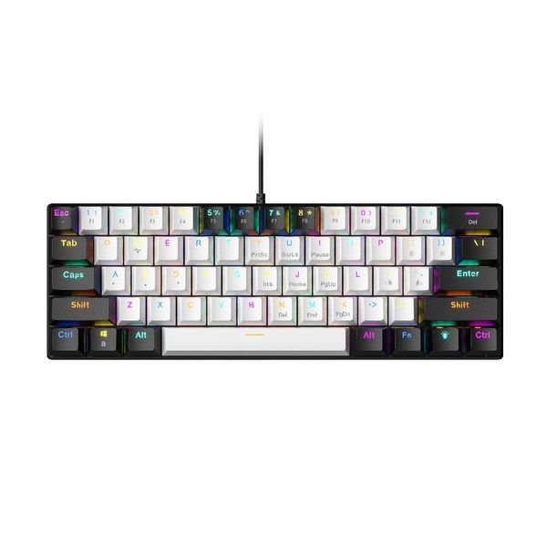 61 Keys RGB Backit N-key Anti Ghosting ABS Keycap Ergonomic Wired Hot Swap Mechanical Keyboard for PC Gaming Typing Teclado